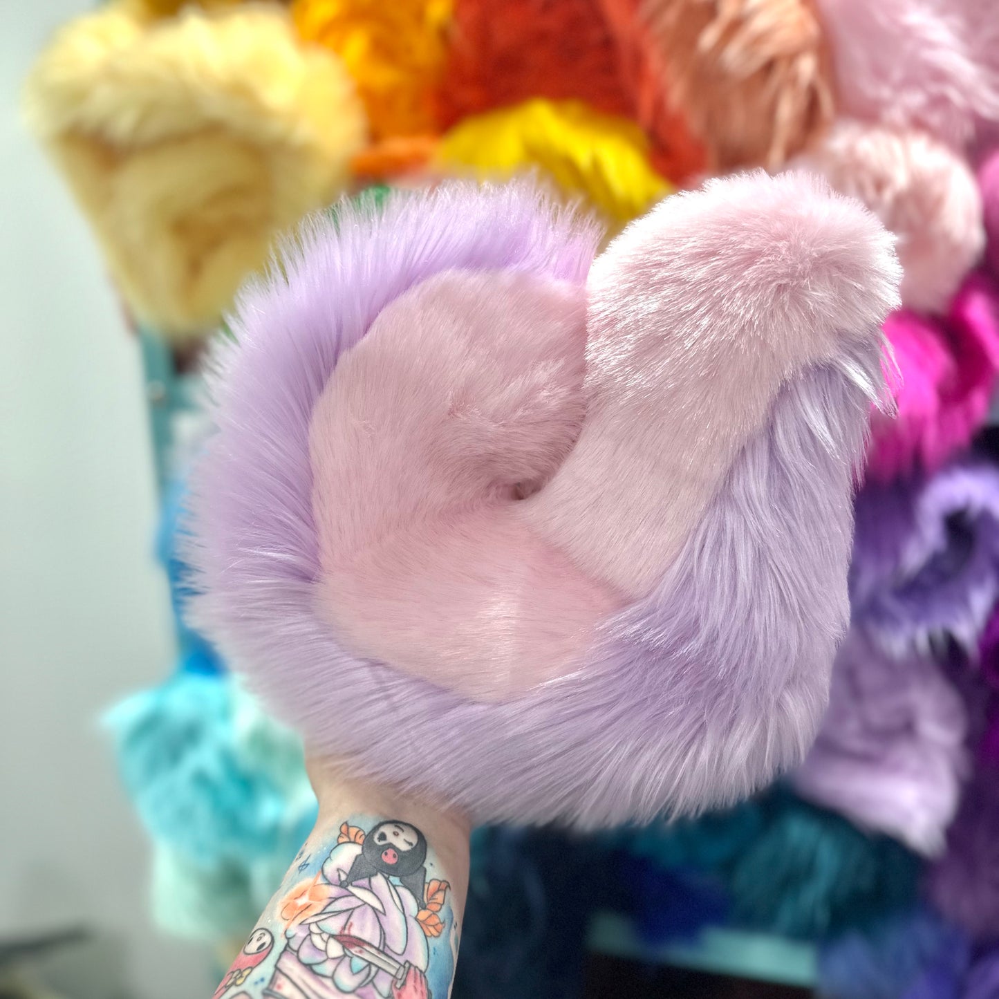 Lilac & Baby Pink Mini Curl Tail