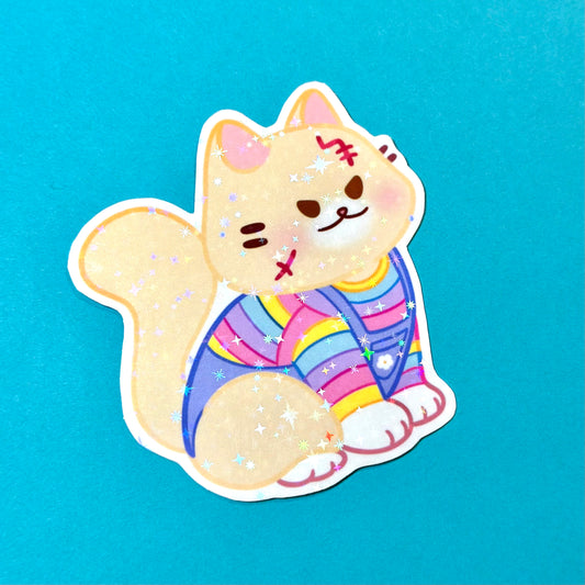 Pastel Chucky Kitty Holographic Sticker
