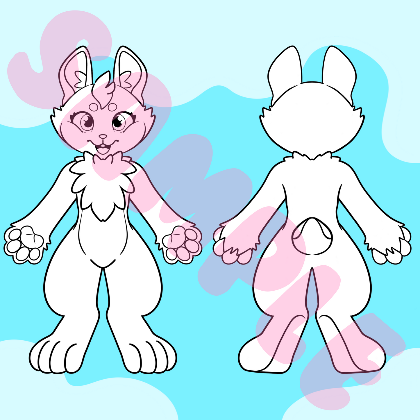 (KEMONO) Bunny Character Sheet Template