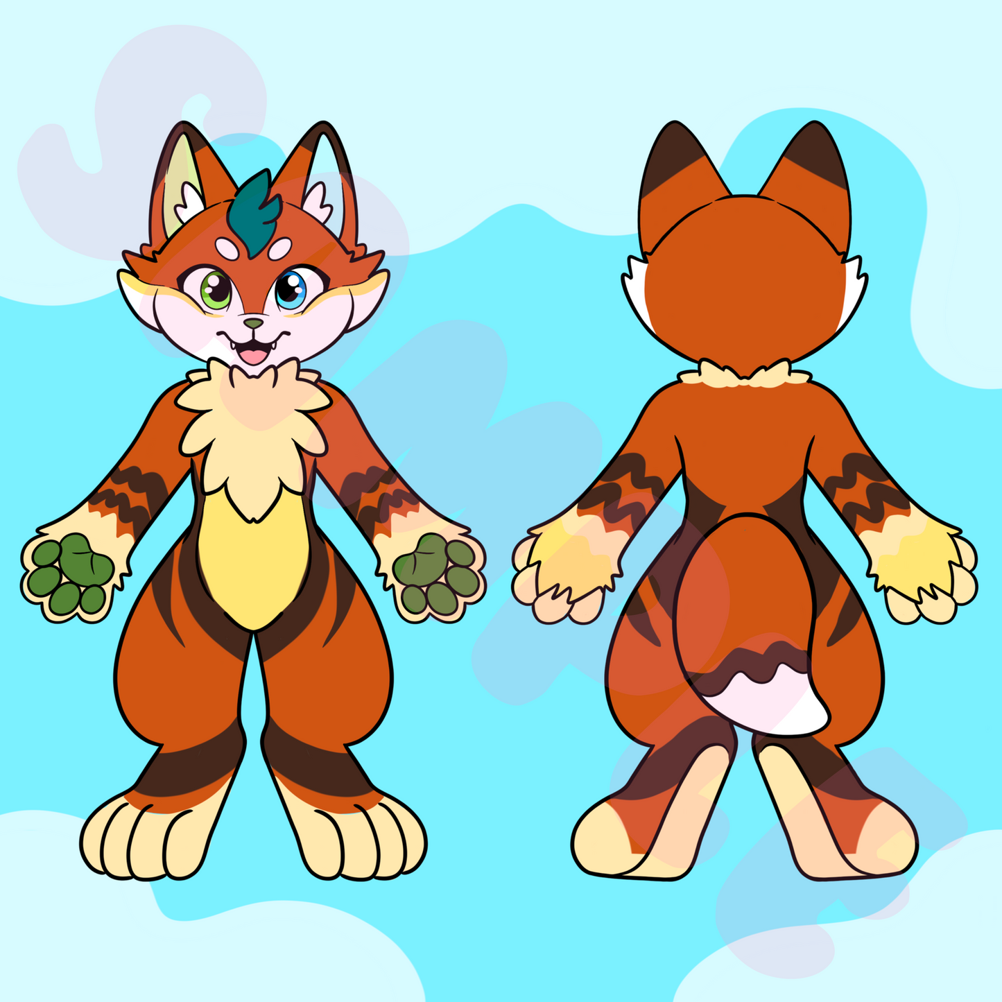 (KEMONO) Fox/Wolf Character Sheet Template
