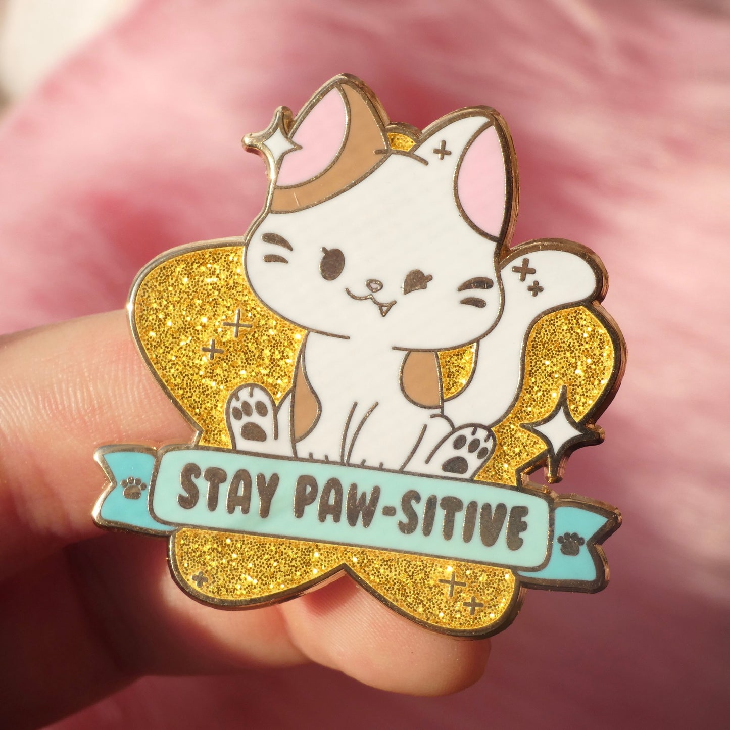 Stay Pawsitive Enamel Pin