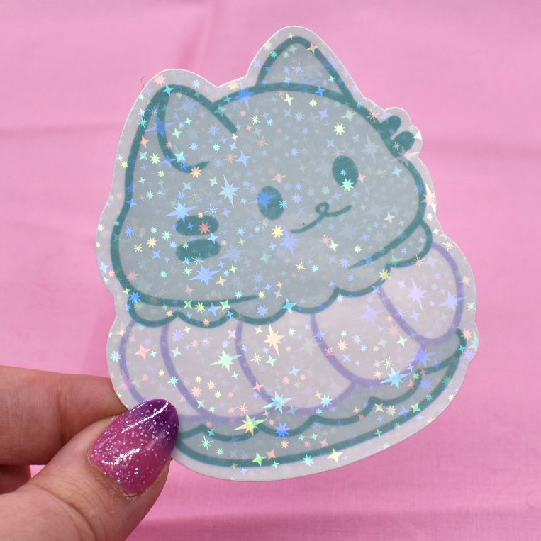 Macaroon Kitty Holographic Sticker