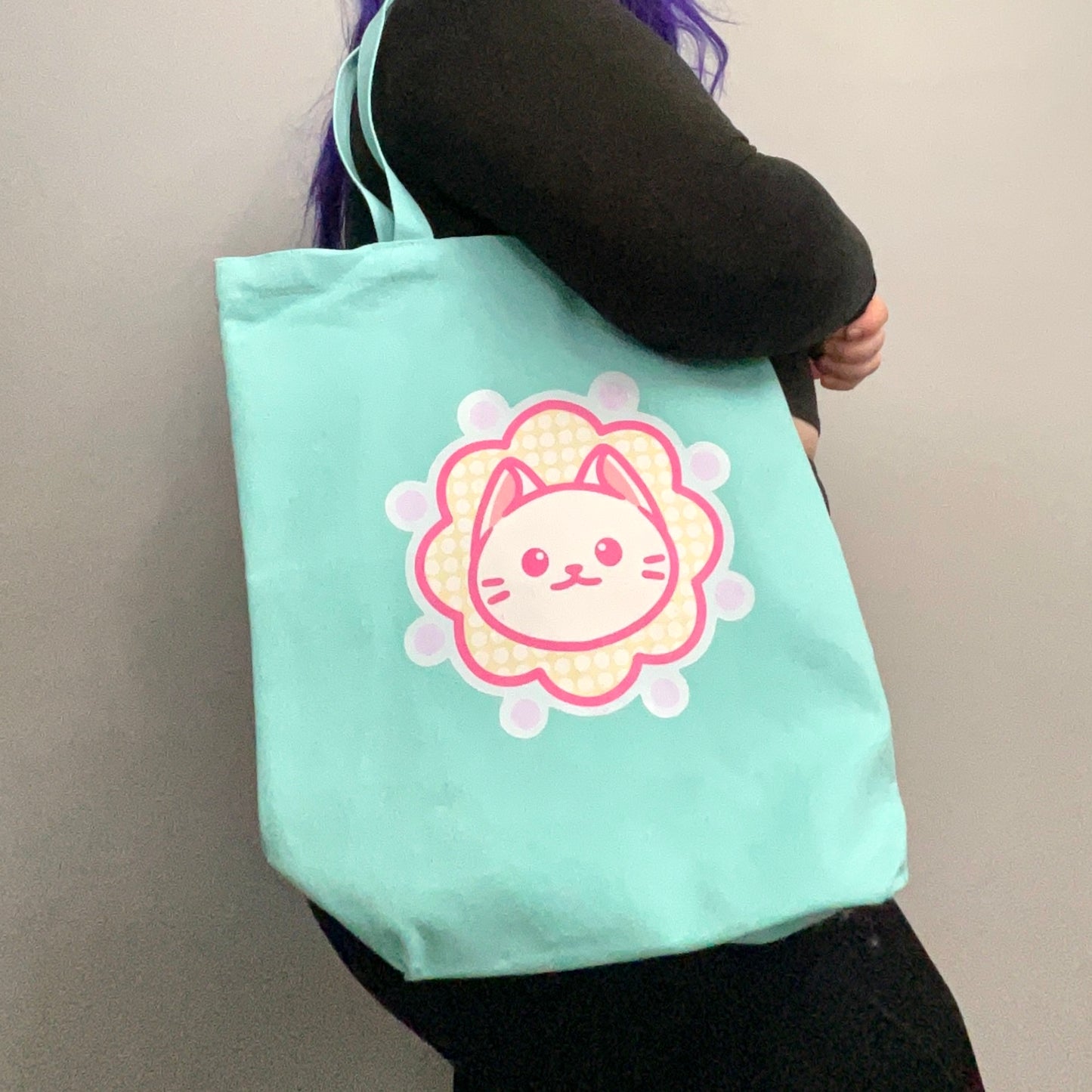 Flower Kitty Tote Bag