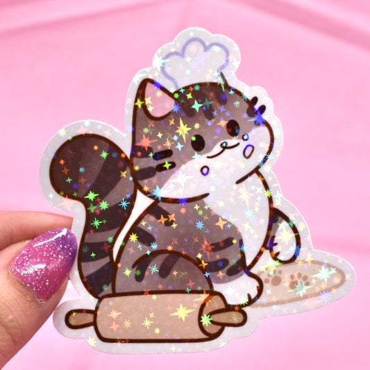 Chef Kitty Holographic Sticker