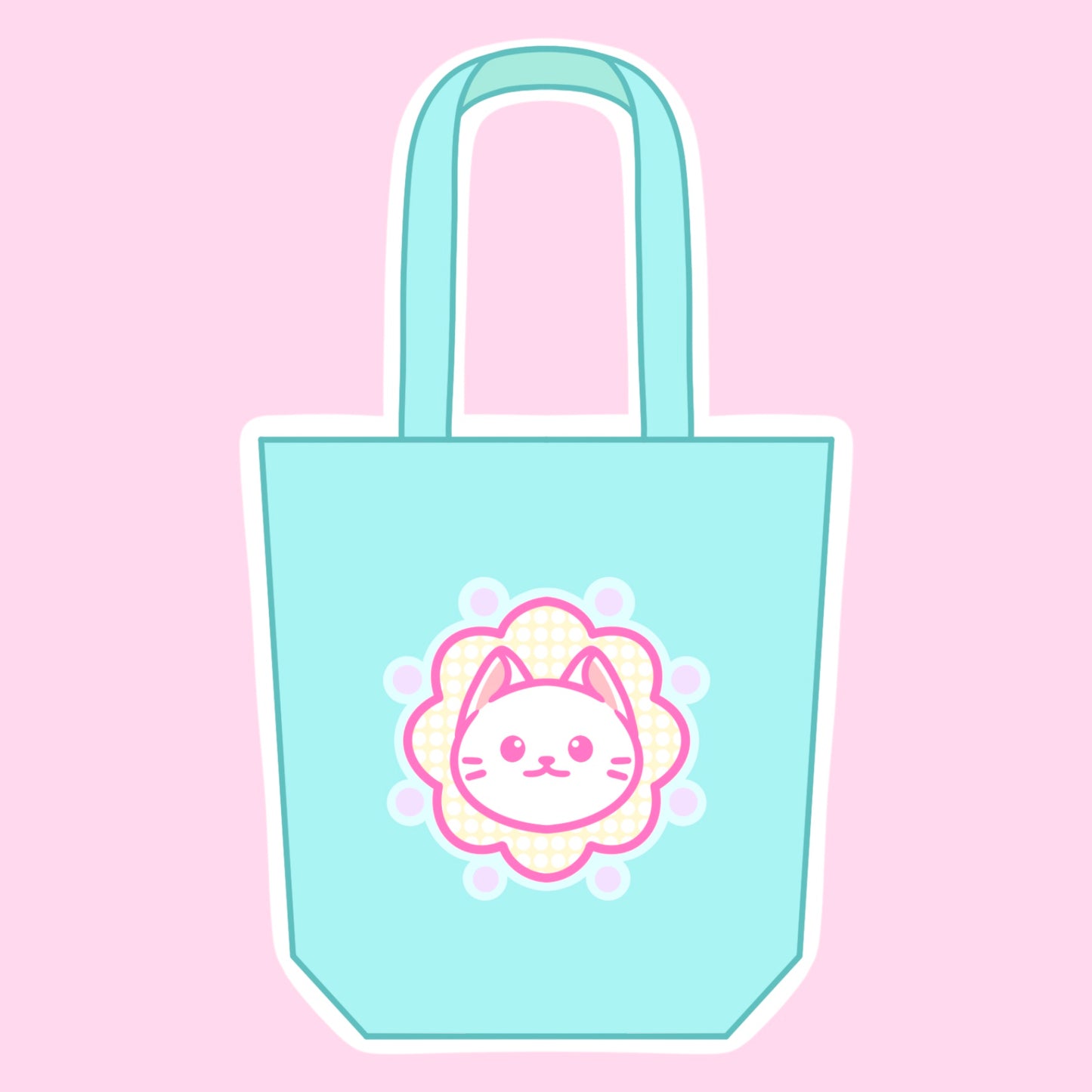 Flower Kitty Tote Bag