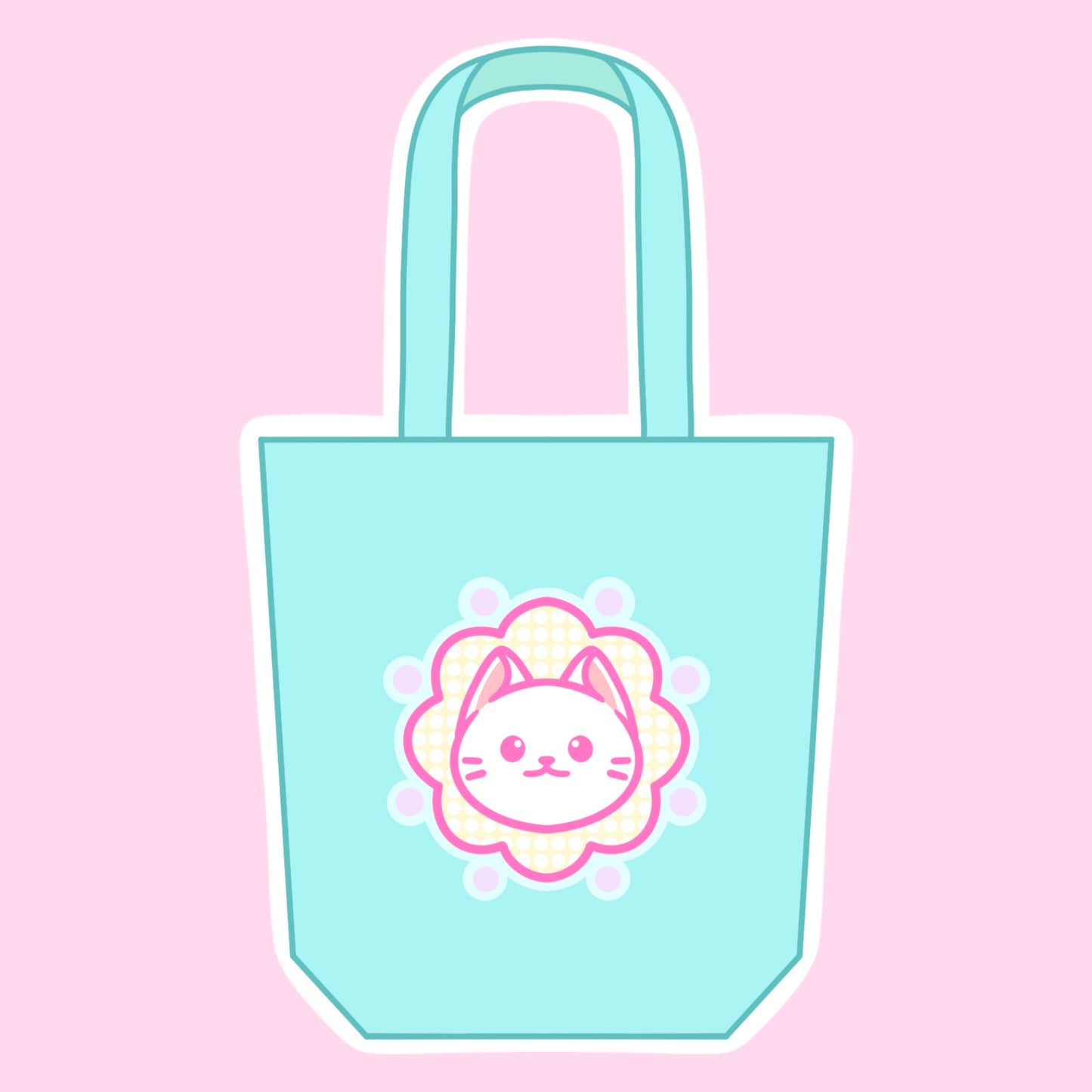 Flower Kitty Tote Bag