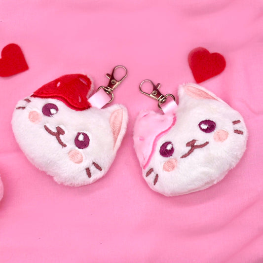 Valentine Kitty Plush Keychain