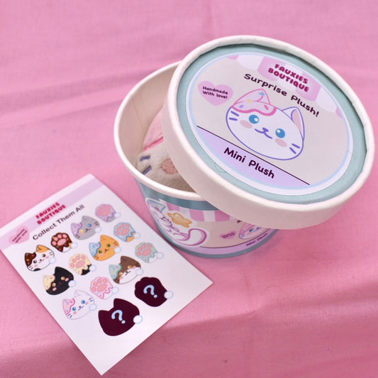 Mystery Ice Cream Plush Kitty Keychain