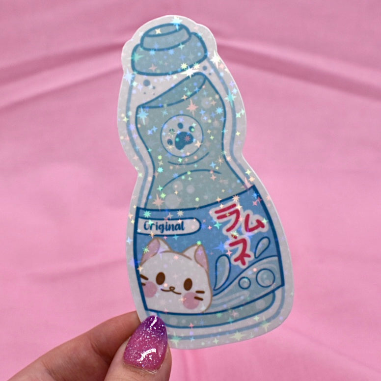 Ramune Kitty Holographic Sticker