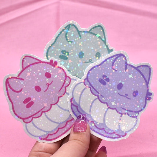 Macaroon Kitty Holographic Sticker