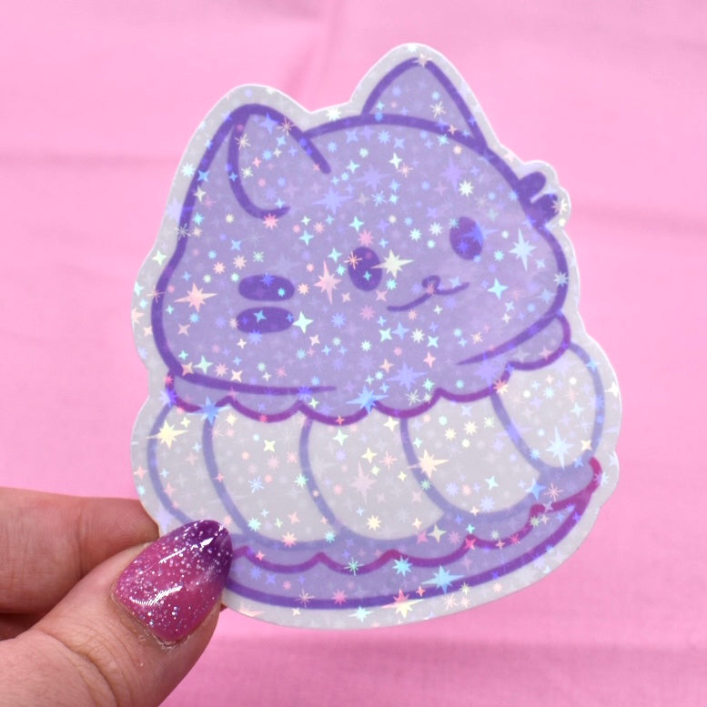 Macaroon Kitty Holographic Sticker