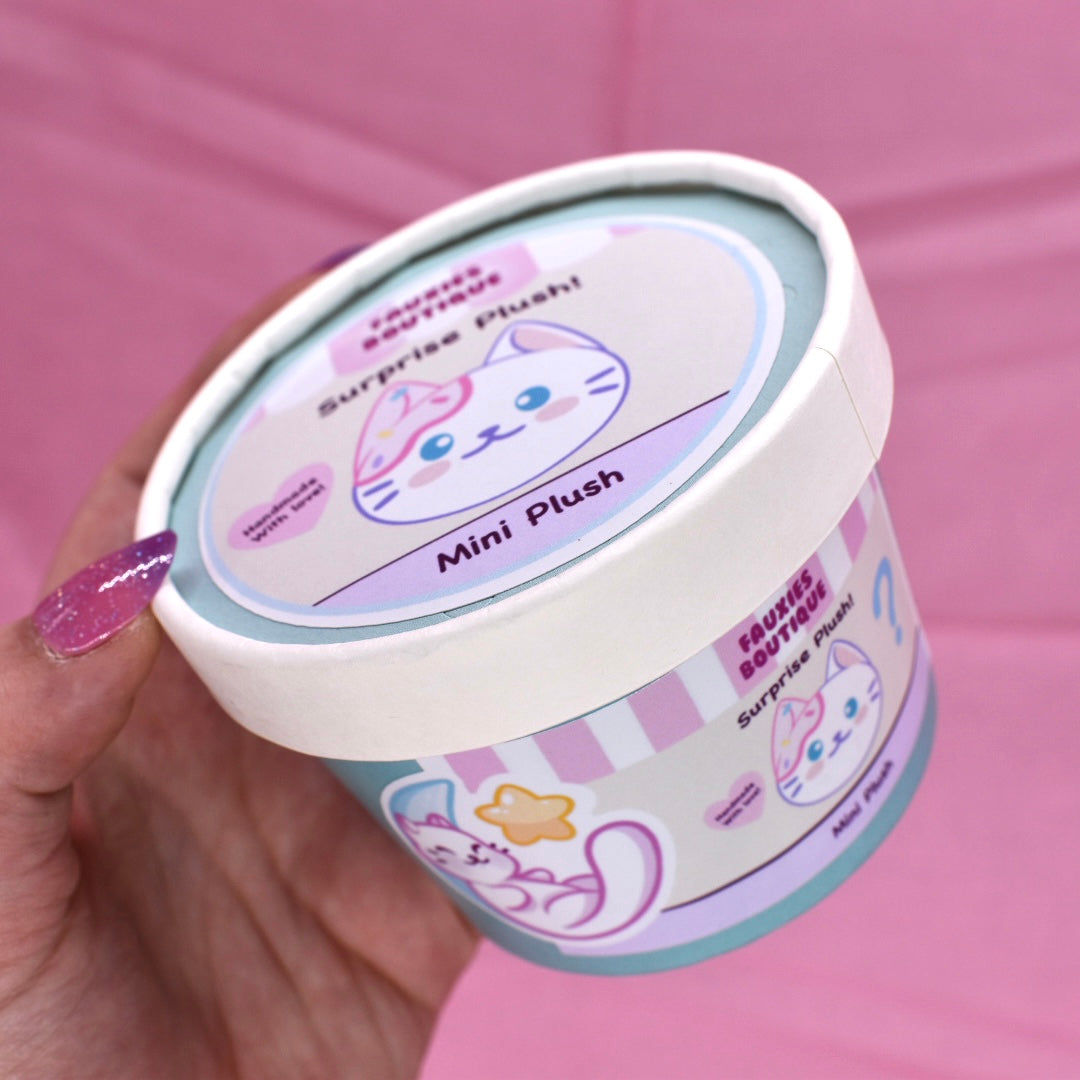 Mystery Ice Cream Plush Kitty Keychain