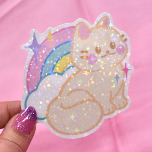 Magic Sparkle Kitty Holographic Sticker