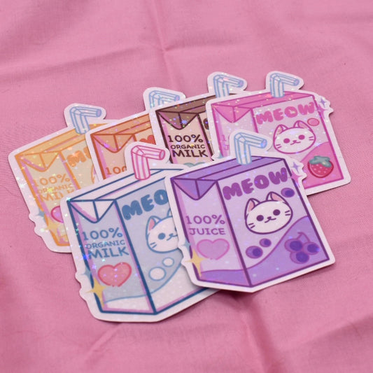 Milk & Juice Boxes Holographic Sticker