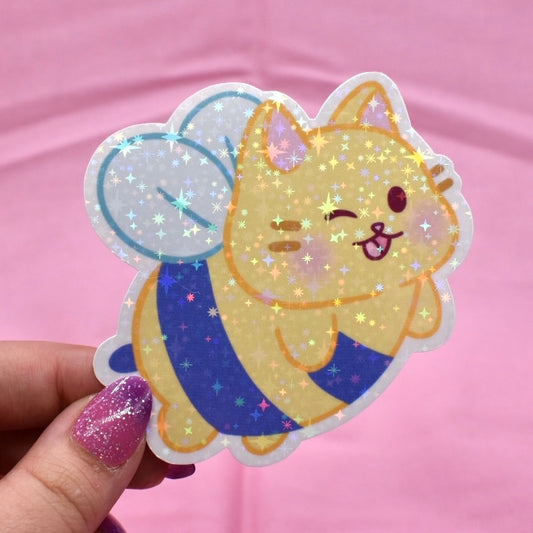 Bee Kitty Holographic Sticker