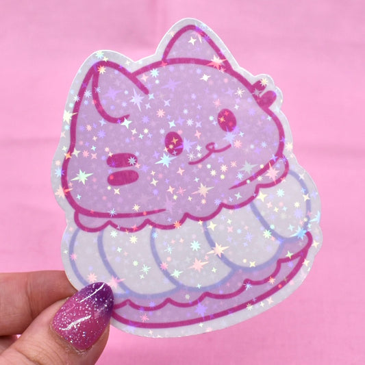 Macaroon Kitty Holographic Sticker