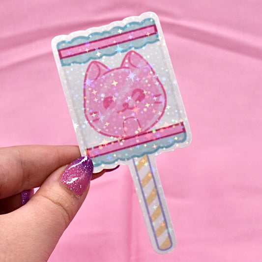 Lollipop Kitty Holographic Sticker