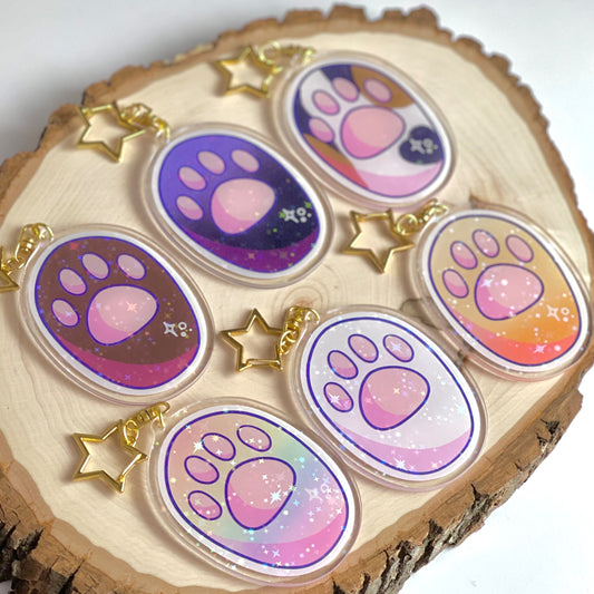 Acrylic Holographic Paw Keychain V1