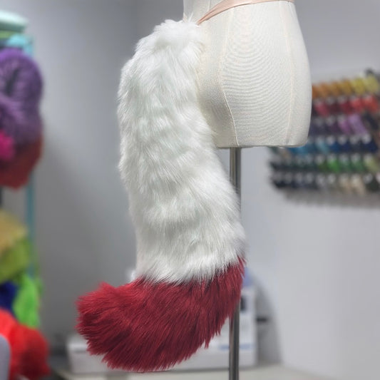 White & Scarlet Fox / Wolf Tail