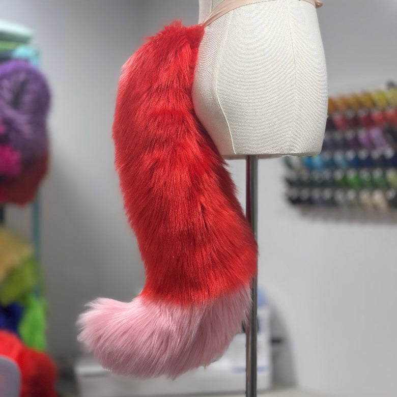 Red & Pink Fox / Wolf Tail