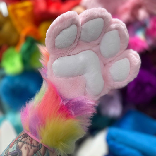 Pink Rainbow Hand Paw Gloves