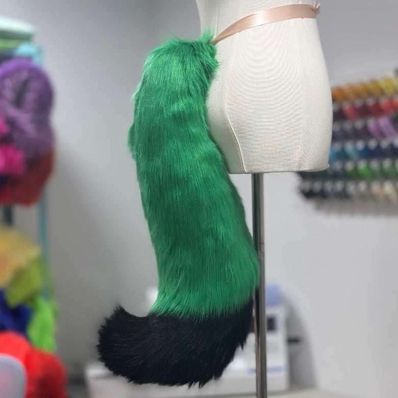 Green & Black Fox / Wolf Tail