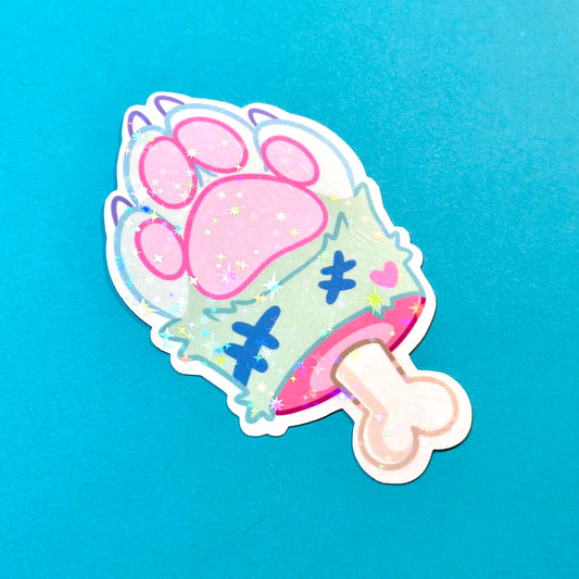 Zombie Paw Holographic Sticker