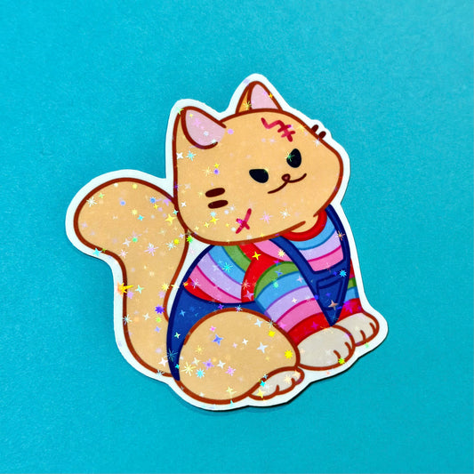 Reg Chucky Kitty Holographic Sticker