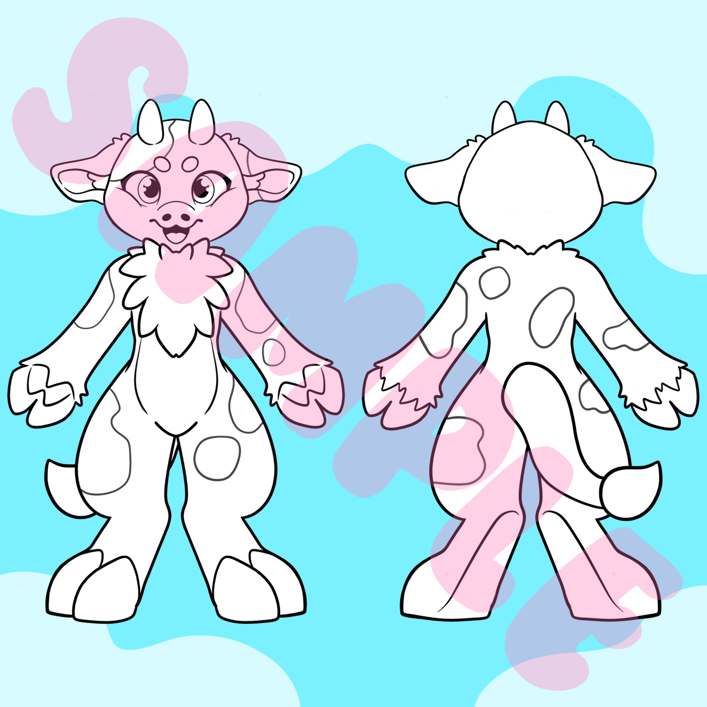 (KEMONO) Cow Character Sheet Template