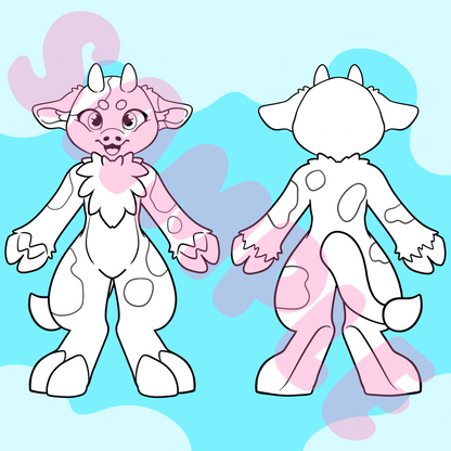 (KEMONO) Cow Character Sheet Template