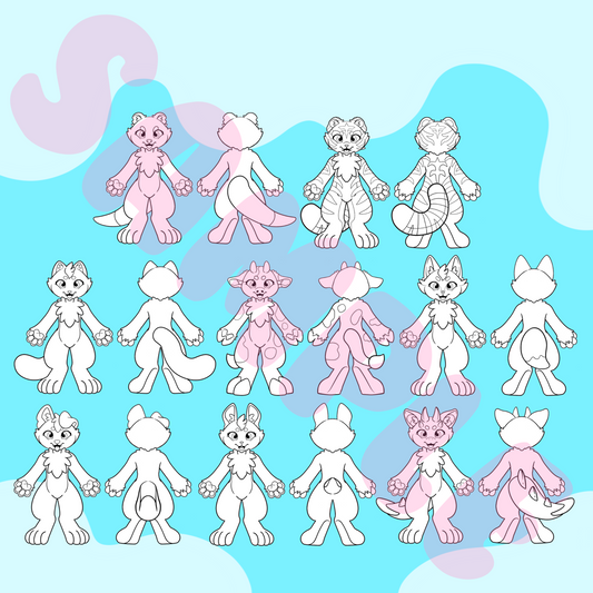 (KEMONO) Character Sheet Template Bundle