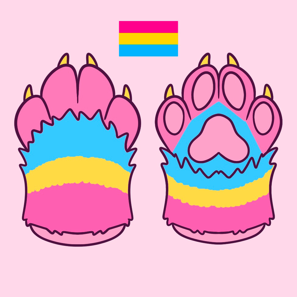 Pansexual Hand Paw Gloves