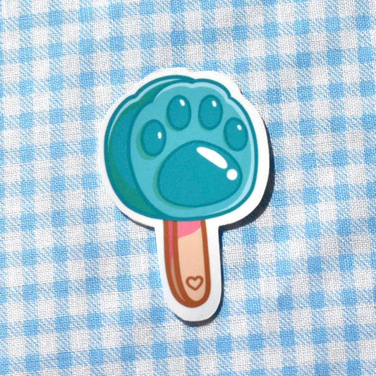 Teal Pawsicle Sticker