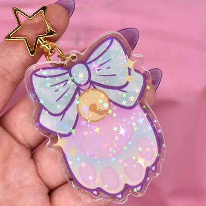 Acrylic Holographic Paw Keychain NEW