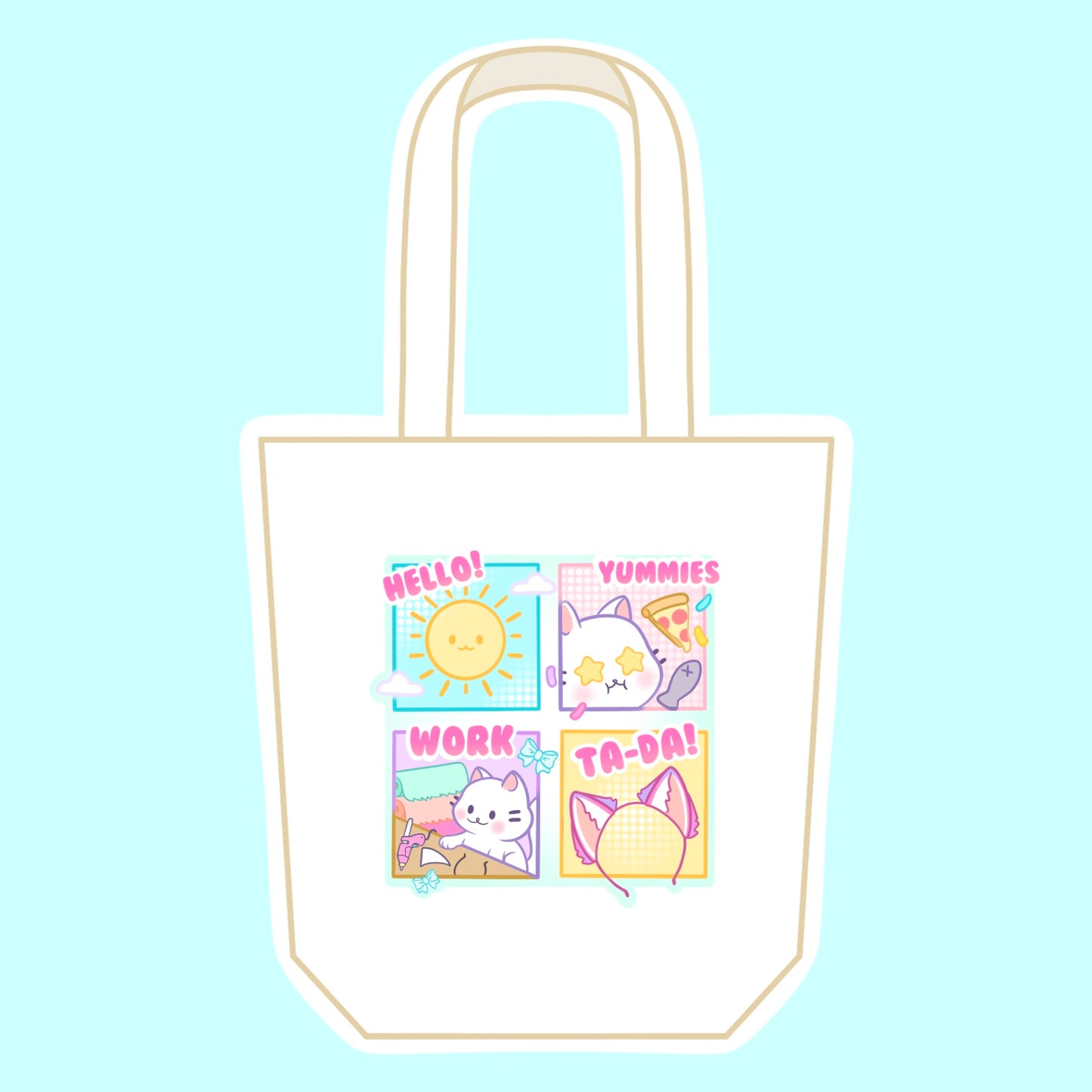 Work With Me! Kitty Tote Bag