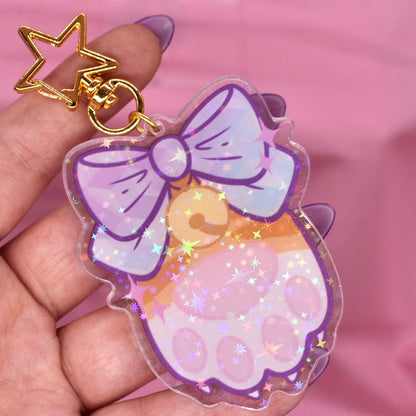 Acrylic Holographic Paw Keychain NEW