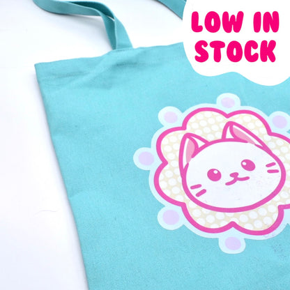 Flower Kitty Tote Bag