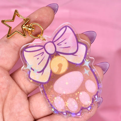 Acrylic Holographic Paw Keychain NEW